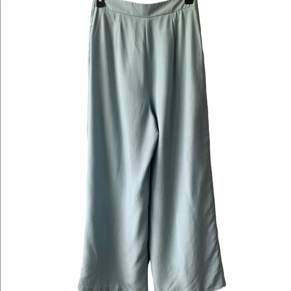 Mara Hoffman Wide Leg Light Blue Wrap Front Crossover Crop Pants Size 4 - Picture 3 of 6